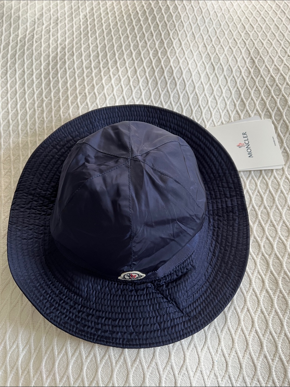 Moncler Navy Quilted Brim Sun Hat